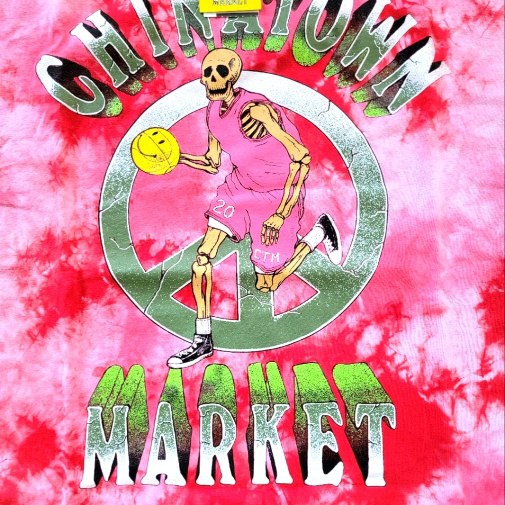 BRAND NEW Chinatown Market Red Tie Dye Peace Tee Men's Size XL - Picture 2 of 6
